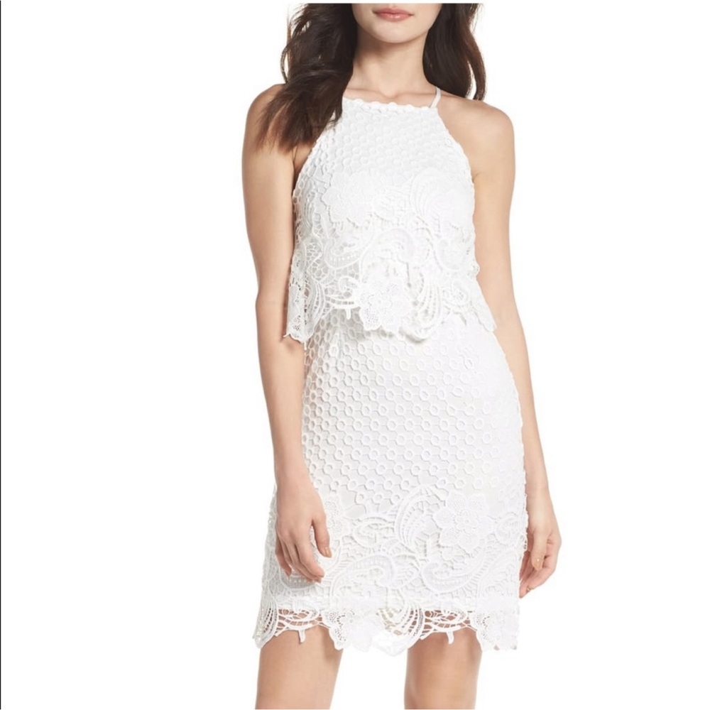 BB Dakota Bryn Lace Daytime Halter Dress White